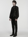 Black Gothic Retro Palace Embroidered Vest for Men