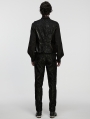 Black Gothic Retro Palace Embroidered Vest for Men
