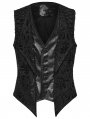 Black Gothic Retro Palace Embroidered Vest for Men