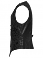 Black Gothic Retro Palace Embroidered Vest for Men