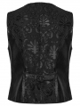 Black Gothic Retro Palace Embroidered Vest for Men