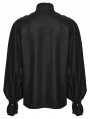 Black Gothic Stand-Up Collar Bubble Sleeve Shirt for Men