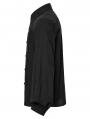 Black Gothic Rose Jacquard Men's Shirt with Detachable Collar