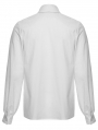 White Gothic Rose Jacquard Men's Shirt with Detachable Collar