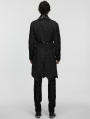 Black Gothic Palace Jacquard Bat Lapel Collar Tail Coat for Men