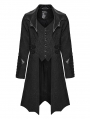Black Gothic Palace Jacquard Bat Lapel Collar Tail Coat for Men