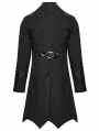 Black Gothic Palace Jacquard Bat Lapel Collar Tail Coat for Men