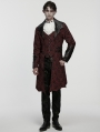 Red Gothic Palace Jacquard Bat Lapel Collar Tail Coat for Men