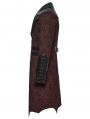 Red Gothic Palace Jacquard Bat Lapel Collar Tail Coat for Men
