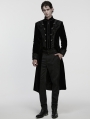 Black Gothic Palace Embroidery Velvet Party Coat for Men