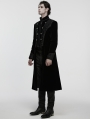 Black Gothic Palace Embroidery Velvet Party Coat for Men