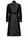 Black Gothic Palace Embroidery Velvet Party Coat for Men