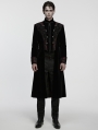 Black and Red Gothic Palace Embroidery Velvet Party Coat for Men
