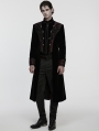 Black and Red Gothic Palace Embroidery Velvet Party Coat for Men