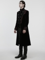 Black and Red Gothic Palace Embroidery Velvet Party Coat for Men