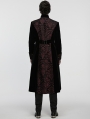 Black and Red Gothic Palace Embroidery Velvet Party Coat for Men