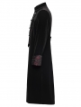 Black and Red Gothic Palace Embroidery Velvet Party Coat for Men