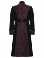 Black and Red Gothic Palace Embroidery Velvet Party Coat for Men