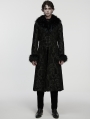 Black Gorgeous Jacquard Gothic Fur Collar Coat for Men