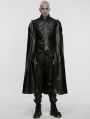 Black Gothic Punk One-Piece Military Shirt Cloak for Men
