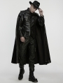 Black Gothic Punk One-Piece Military Shirt Cloak for Men