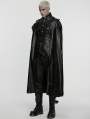 Black Gothic Punk One-Piece Military Shirt Cloak for Men