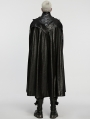 Black Gothic Punk One-Piece Military Shirt Cloak for Men