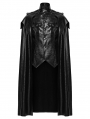 Black Gothic Punk One-Piece Military Shirt Cloak for Men