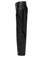 Black Gothic Cyberpunk Straight Leather Pants for Men