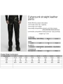 Black Gothic Cyberpunk Straight Leather Pants for Men