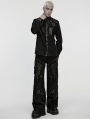 Black Gothic Punk Street Rock Straight Pants for Men