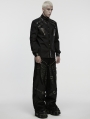 Black Gothic Punk Street Rock Straight Pants for Men
