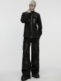 Black Gothic Punk Hardcore Rivets Personalized Shirt for Men
