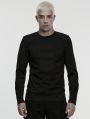 Black Gothic Cyberpunk Long Sleeve T-Shirt for Men