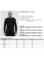 Black Gothic Cyberpunk Long Sleeve T-Shirt for Men