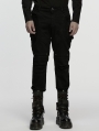 Black Gothic Punk Techwear Denim Pants for Men