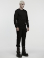 Black Gothic Punk Techwear Denim Pants for Men