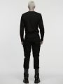 Black Gothic Punk Techwear Denim Pants for Men