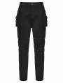 Black Gothic Punk Techwear Denim Pants for Men