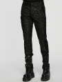 Black Gothic Punk Mottled Printed Pants for Men