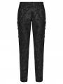 Black Gothic Punk Mottled Printed Pants for Men