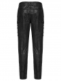 Black Gothic Punk Mottled Printed Pants for Men