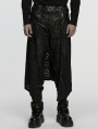 Black Gothic Punk Tattered Knitted Kilt for Men