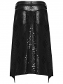 Black Gothic Punk Tattered Knitted Kilt for Men