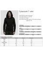 Black Gothic Cyberpunk Hooded T-Shirt for Men