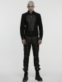 Black Gothic Punk Military Style Coffin Short Jacket for Men