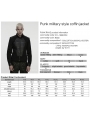 Black Gothic Punk Military Style Coffin Short Jacket for Men