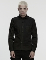 Black Gothic Cyberpunk Studded Shirt for Men