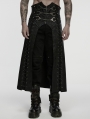 Black Gothic Punk Rebel Handcuffs Kilt for Men