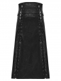 Black Gothic Punk Rebel Handcuffs Kilt for Men